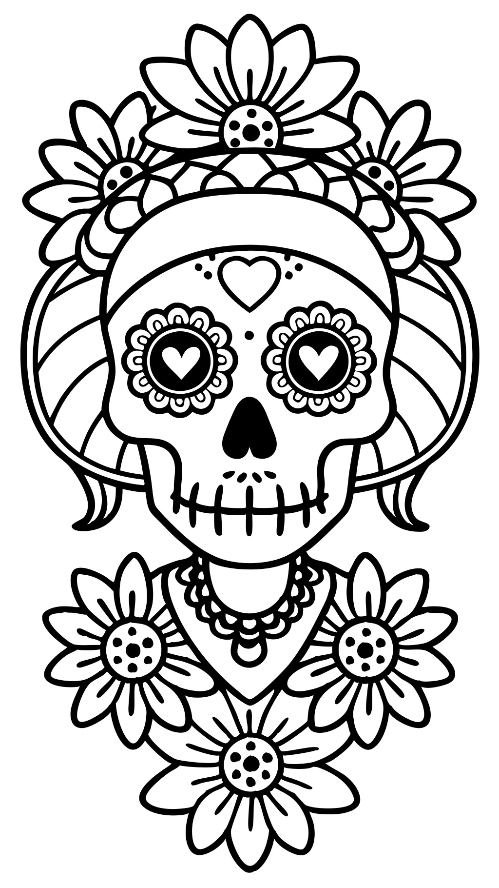 Páginas para colorear de Día de los Muertos